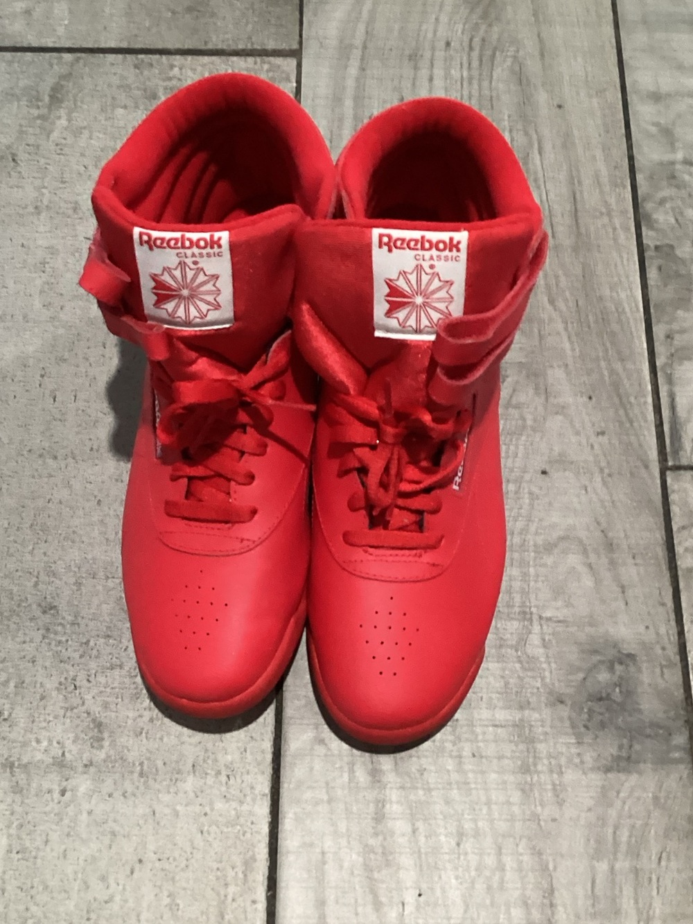Reebok Kids High-Top Sneakers in Red